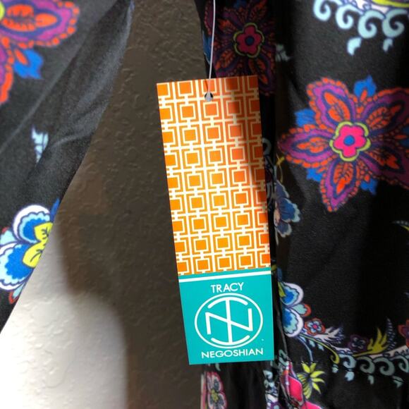 Tracy Negoshian Tiana Black Paisley floral shift dress size Medium NWT - Picture 7 of 16